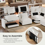 ELUCHANG 150" Oversized V-Shaped Cloud Couch Modular Sectional Sofa - Image 8