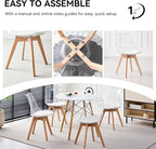5-Piece Round Dining Table Set, Small Kitchen Table Chairs Set of 4 Space - Image 7