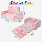 SLIGUY Kids Couch, Fold Out Kids Sofa Chair, Toddler Convertible Sofa to - Image 3