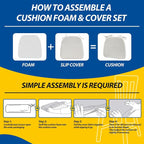 AAAAAcessories D-Shaped Chair Cushions, Machine-Washable Cover, Natural Linen - Image 9