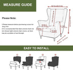 HAOYONG Waterproof Wing Chair Slipcovers Stretch Wingback Chair Covers 4 Pieces - Image 3