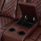 Power Recliner Sofa Set with LED Lights, 2 Manual Recliner 1 Seat and a Loveseat - Image 6