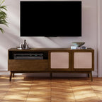 Calista TV Stand 1 Drawer 2 Door – Chestnut Finish Media Console by Bme