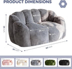 MAXYOYO Bean Bag Chair for Adults, Loveseat Floral Shaped Bean Bag Sofa - Image 2