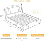 SHA CERLIN Modern Faux Leather King Bed Frame - Image 2