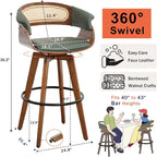 Set of 3 Rattan Swivel Bar Stools - Image 2