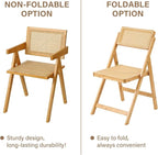 Furlide Rattan Folding Chair, Modern Mid Century Dining Chair Set of 1 - Image 4