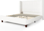 HOWE Queen Size Bed Frame with 50.8" Tall Wingback Headboard, Modern Corduroy - Image 8