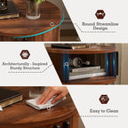 ZttRiee Side Table with Sliding Door & Cabinet, End Table - Image 4