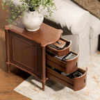 STO'SENSE Nightstand w/Charging Station & 3 Drawers, Pre-Assembled, Vintage - Image 4
