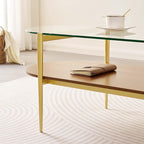LumFurn Oval Glass Coffee Table, Mid-Century Modern Design, L41 x W21 x H17 inch - Image 7