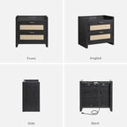 SICOTAS Black Nightstands Set of 2 Bed Side Table - Image 9