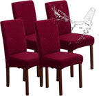 Genina Waterproof Chair Covers for Dining Room, Stretch Jacquard Dining Chair by Genina