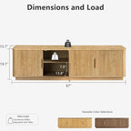 win2win 67" TV Stand for 80 Inch TV, Modern Fluted Entertainment Center - Image 2