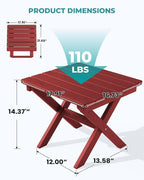 SERWALL Folding Outdoor Side Table Set of 2, Portable Adirondack Side Table - Image 3