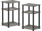 Furinno JUST Side Table Set of 2, 3-Tier Modern End Tables, Open Shelves Night - Image 6