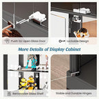 Dystler Display Cabinet with Glass Doors, LED Display Case with Removable Shelf - Image 6