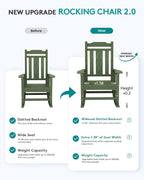 SERWALL Oversized Rocking Chair Set of 4 Outdoor, HDPE Outdoor Rocking Chair - Image 3