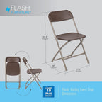 Flash Furniture Hercules Series Plastic Folding Chair Brown - Image 3