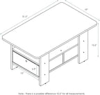 Furinno Coffee Table with Bins, Espresso/Brown - Image 3