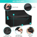 WLEAFJ Patio Sofa Cover Waterproof, Outdoor Loveseat Cover, Heavy Duty Deep - Image 3