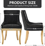 Upholstered Dining Chairs Set of 2, Modern Fabric Side Chairs - Image 3