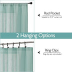 Chyhomenyc Extra Long Aqua Green Semi Sheer Curtains 108 Inches Long 2 Panels - Image 7