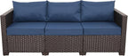 Rattan Star Patio Furniture Outdoor Couch 3 Seater Sofa Outdoor Brown Wicker by RattanStar