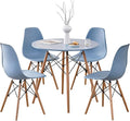 5-Piece Round Dining Table Set, Small 31.5" Kitchen Table Chairs Set of 4 Space by LECAFURHL