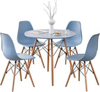 5-Piece Round Dining Table Set, Small 31.5" Kitchen Table Chairs Set of 4 Space by LECAFURHL