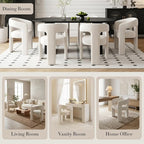 Modern Chenille Dining Chairs Set of 2, Upholstered Barrel Chairs - Image 5