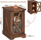 Joaxswe Narrow Night Stand Set 2, Farmhouse Side End Table - Image 3