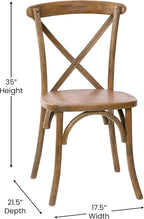 EMMA + OLIVER Hand Scraped Dark Natural X-Back Chair - Image 3