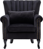 Accent Chairs Set of 2 with Arm Comfy Velvet Living Room Chair Mid-Century - Image 4
