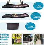 Folding Patio Chaise Lounge, Foldable Long Reclining Patio Seating Chairs - Image 7