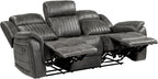 Lexicon 83.5" W Manual Double Reclining Sofa, Polished Microfiber Recliner Sofa - Image 6