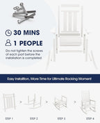 KINGYES Oversized Outdoor Rocking Chair, All-Weather Patio Rocking Chairs - Image 9