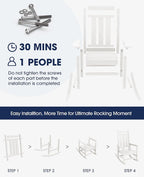 KINGYES Oversized Outdoor Rocking Chair Set of 2, All-Weather Patio Rocking - Image 6