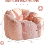 MAXYOYO Bean Bag Chair for Adults, Floral Shaped Bean Bag Sofa, Ultra Soft Faux - Image 2