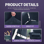 ZNSAYOTX Luxury Velvet Couch Cover 4 Piece Stretch Sofa Covers - Image 4