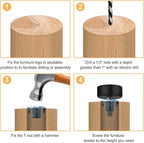 Darcvds M6 Thread Furniture Feet Levelers, Leveling Feet Screw on Furniture - Image 3