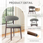 COLAMY Wooden Dining Room Chairs Set of 4, Modern Upholstered Fabric Dining - Image 5