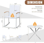 Shintenchi 3 Piece Outdoor Rocking Bistro Set, Textilene Fabric Small Patio - Image 6