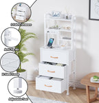 Furnulem Tall Nightstand with LED Lights and 3 Tier Shelves, Night Stand with 3 - Image 5