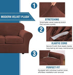 H.VERSAILTEX Rich Velvet Stretch 2 Piece Cover Chair Slipcover Sofa Cover - Image 3