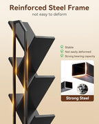 Casaottima 6-Tier Tree Bookshelf — Narrow Floor Standing Bookcase, Tall Steel & - Image 5
