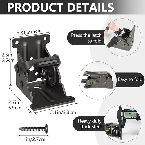 16 Pack Folding Brackets, Self-Lock Hinge - Image 2