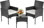 DUMOS 3 Piece Patio Furniture Set, All-Weather Outdoor Wicker Chairs by DumosLifestyle
