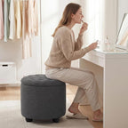 Furniliving 19 Inch Storage Round Ottoman, Footstools - Image 3