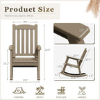 Greesum Outdoor Rocking Chair, All-Weather Patio Rocker, Rust-Proof & - Image 3